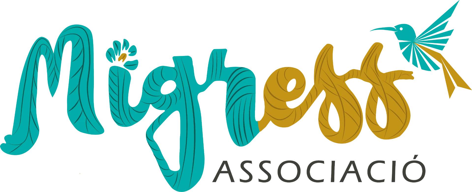 Logotipo Migress Associació con el colibrí y el bejuco
