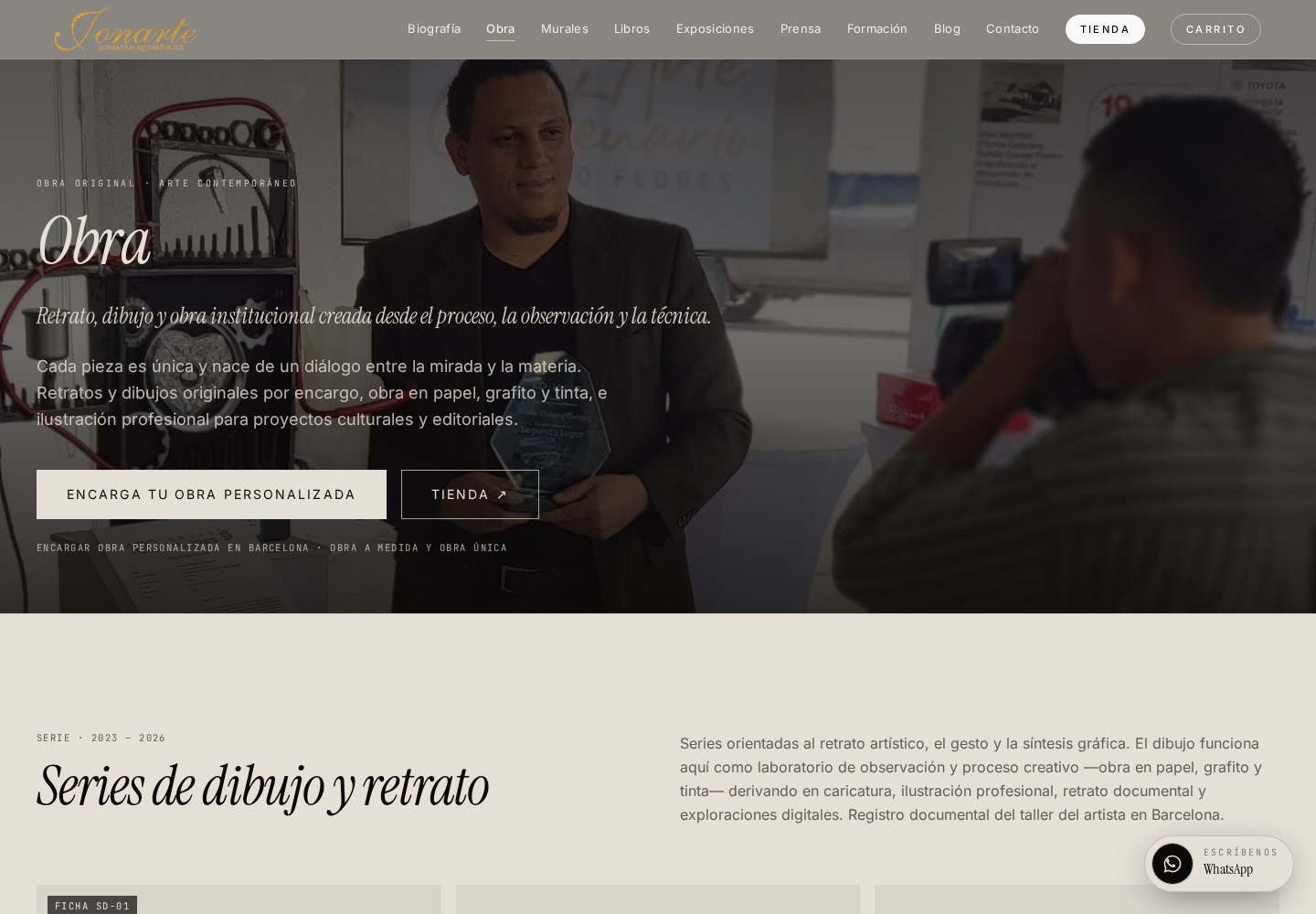 Sección de obra artística de la web de Jonarte