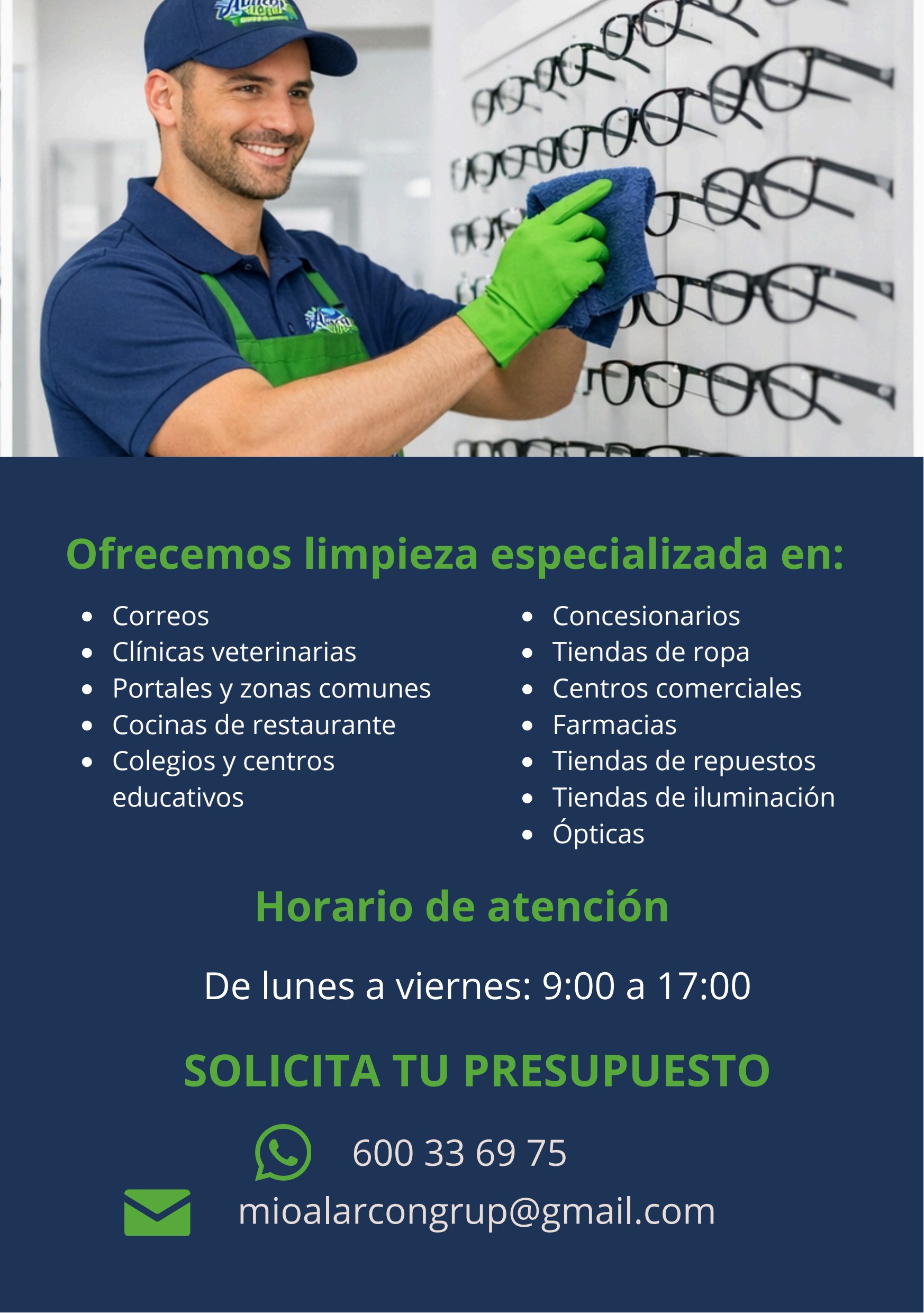 Interior del flyer Grup Alarcón Mio con servicios