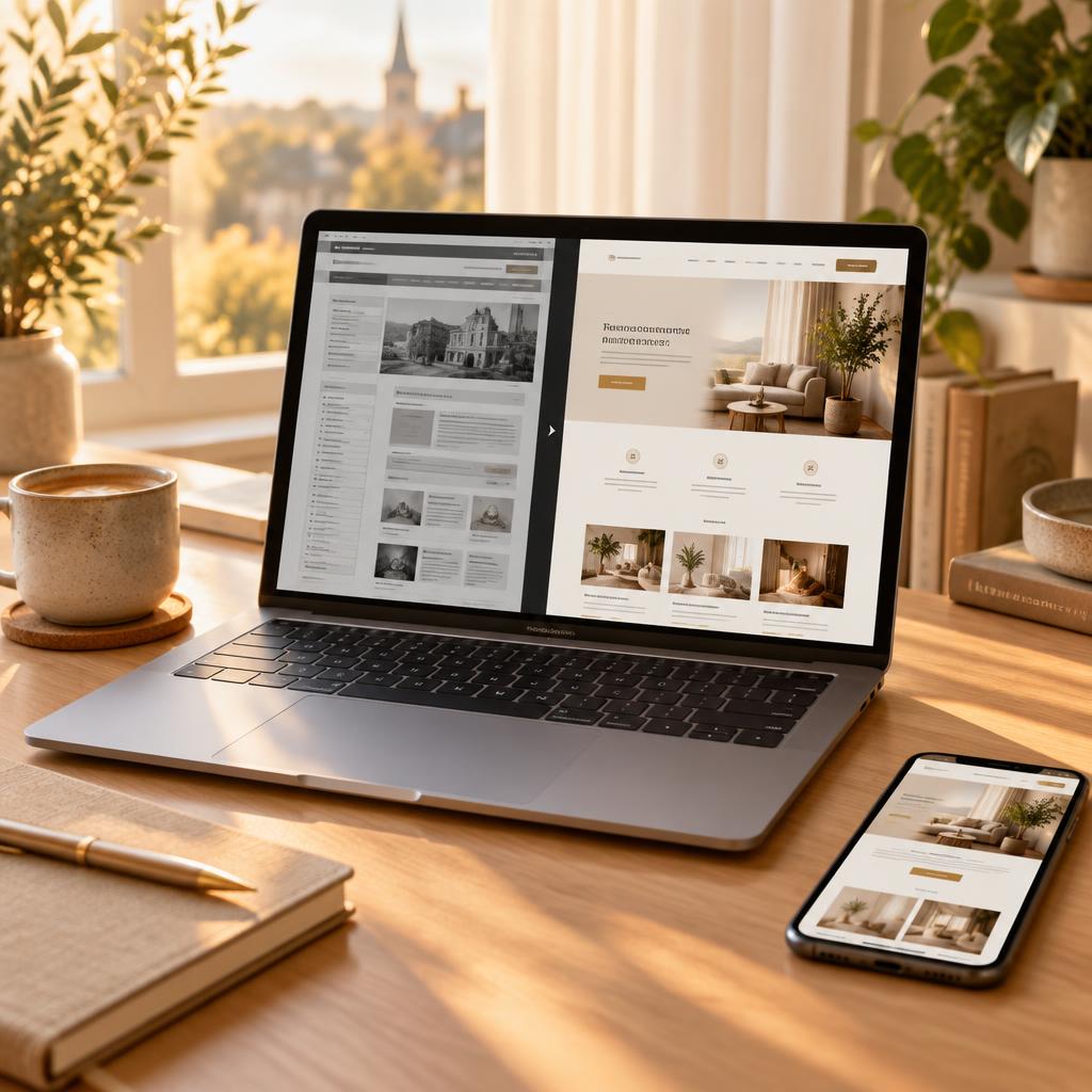 Rediseño y Actualización Web — antes y después del rediseño de una página web — Goddesniquel Studio